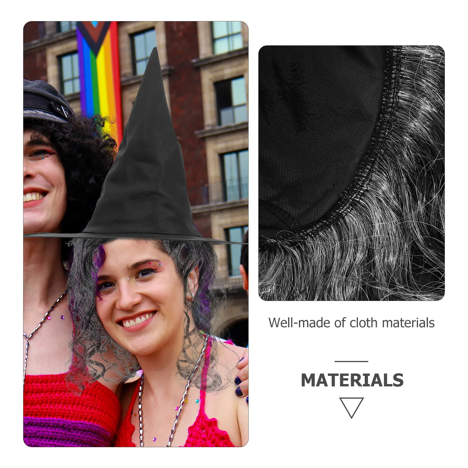 

Witch Hat Women Halloween Cosplay Wide Brim Party Photo Prop Lightweight Festival Accessory Decorative Costume Hat