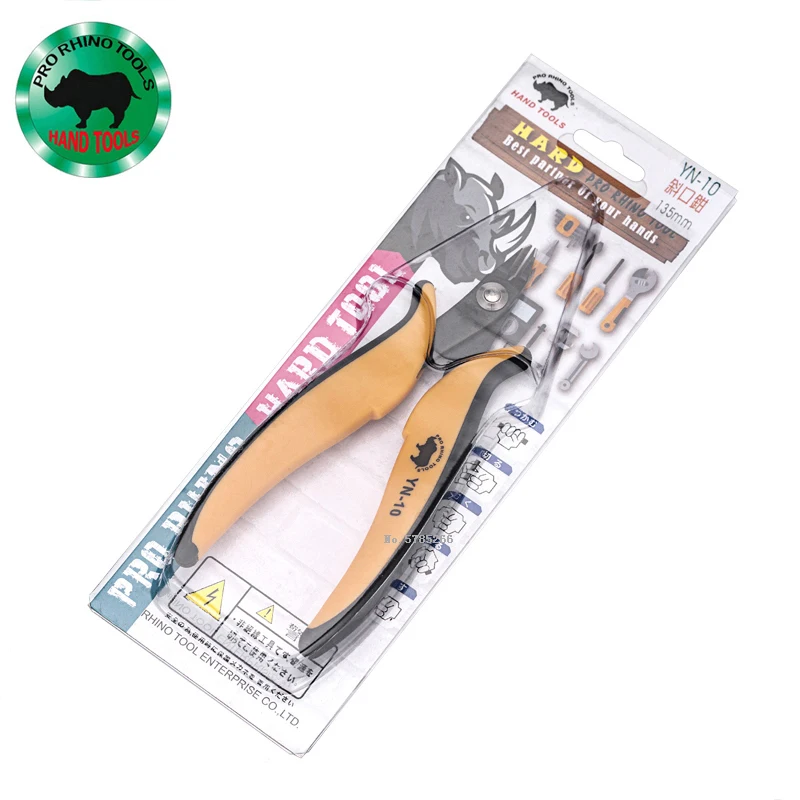 Japan RHINO Repair Tools YN-10 135mm Diagonal Pliers Cable Cutter For Cutting Plastic, Wires, Element Feet Etc.