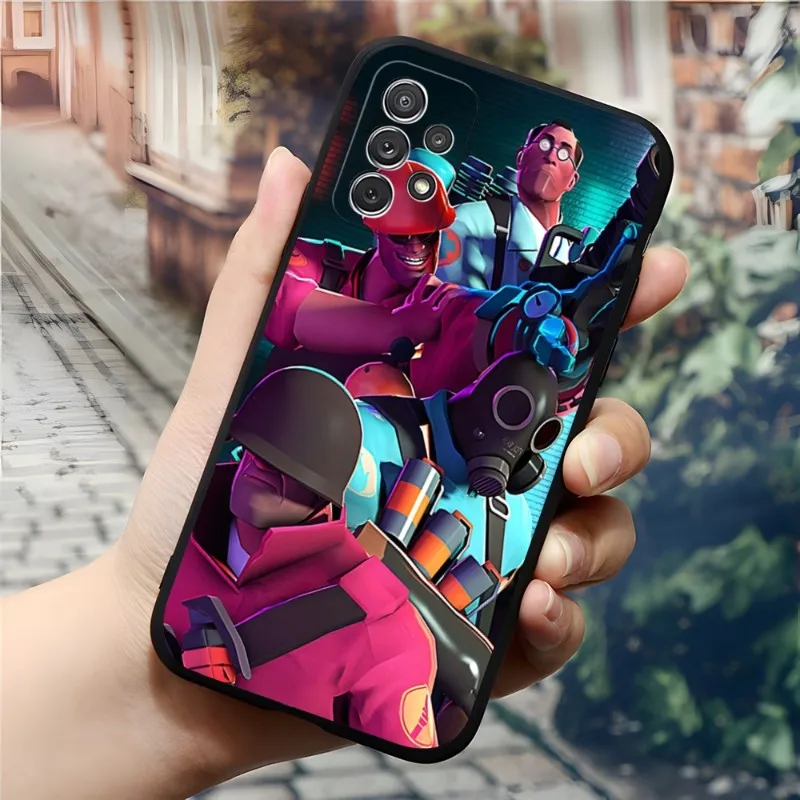 Team Fortress 2 Phone Case For Samsung A12 A50 A52 A51 A53 A33 A13 A22 A31 A40 A03S A32 A21 A81 A42 Silicone Black Cover