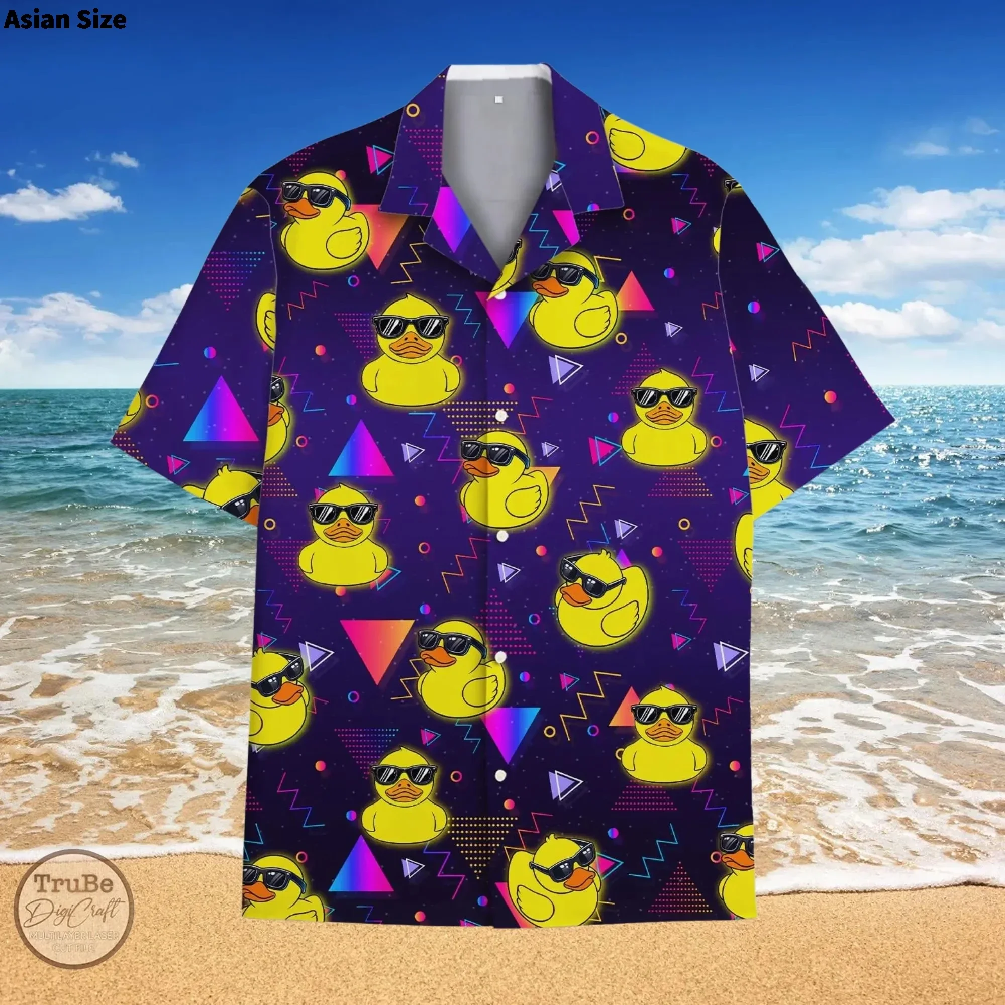 Nautical Shirt Men Rubber Duck Pirate Sailor Cruise Ocean New Beach 3D Printed Lightweight Short Sleeve Trendy Stylish Comfy Sea