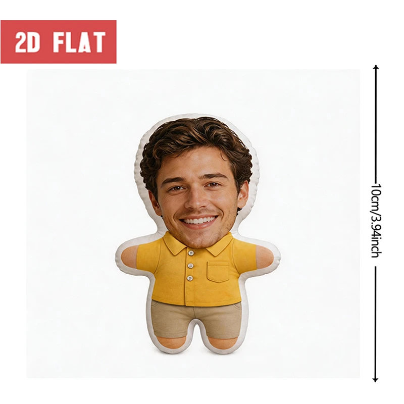Custom Personalized Photo Face Pillow, Smiling for Man in Yellow Shirt Custom Shaped Decorative Cushion, 27.56inch Large Size Ho