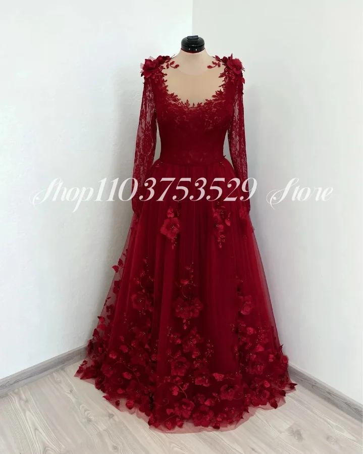 Matrimonio gotico rosso Dreamy Abito in pizzo floreale 3D Sweetheart Trailing Vampiro Personalizzato Guerra civile Abiti da festa vittoriani