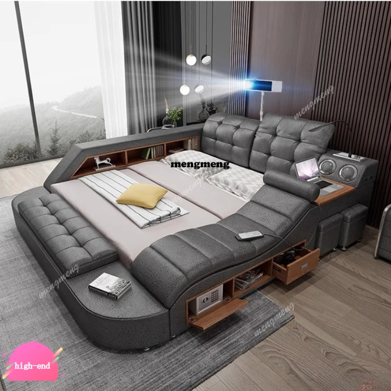 

Frames Luxury Headboard Bed Modern Upholstered Waterproof Massage Bed Storage King Size Camarotes Para Dormitorio