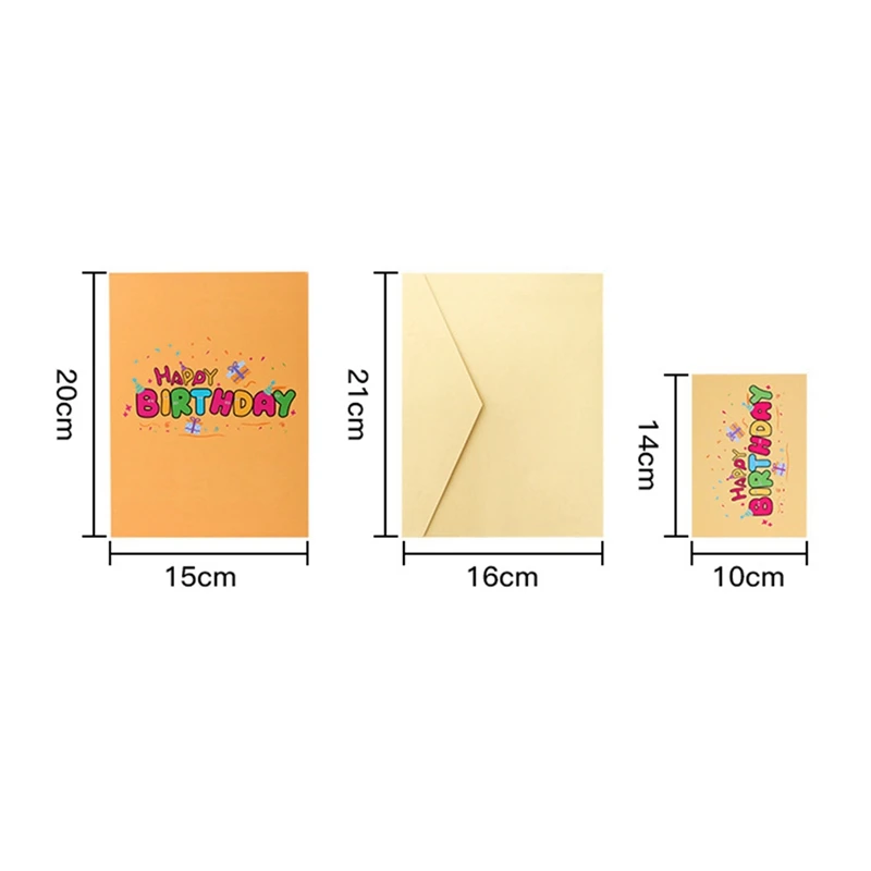 3D Threedimensional Birthday Greeting Card Colorful Handmade Paper Carving Blessing Gift Message Insertable Digital Card Durable
