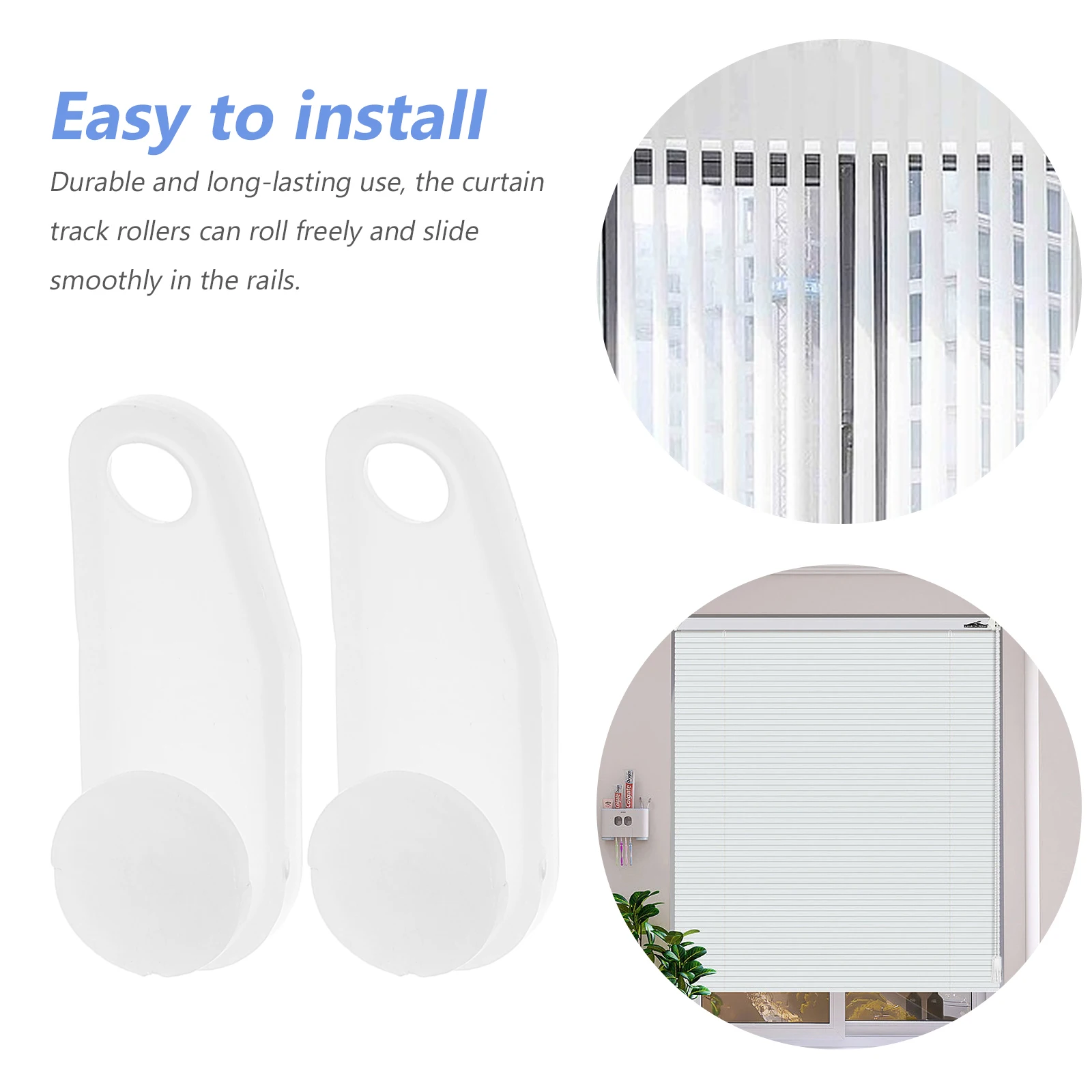 

30Pcs Curtain Track Gliders Plastic Silent Runners for Drapery Curtains Sliding Door Window Rollers Curtain Glider