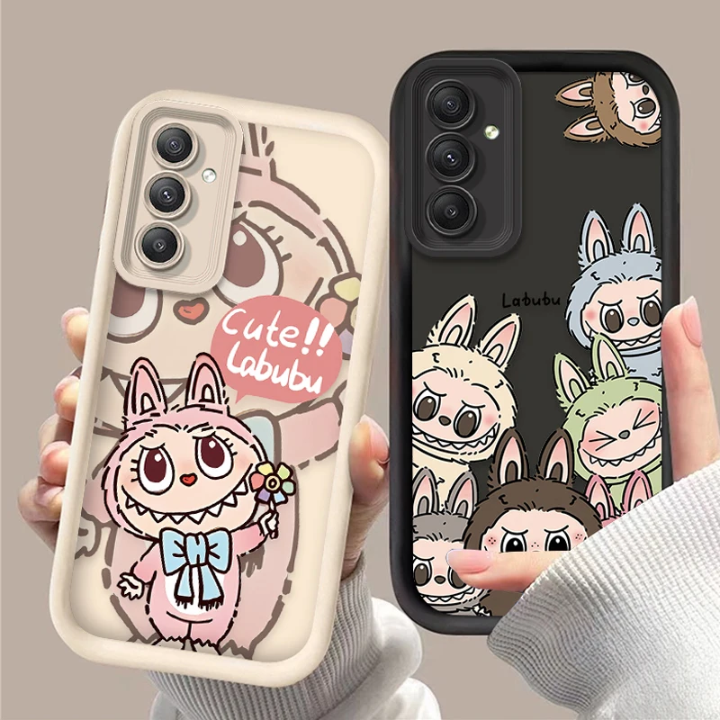 Cartoon Labubu Soft Silicone Case for Samsung Galaxy A55 A35 A25 A15 A05 A05S 5G A24 A13 A23 A12 A22 A32 A52 A52S A71 A72 A51 4G