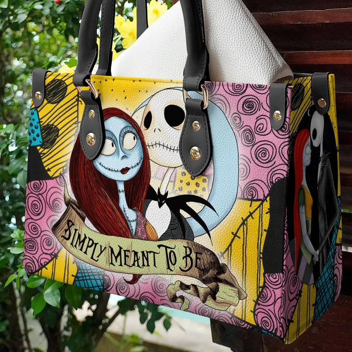 Disney The Nightmare Before Christmas Jack Skellington PU Leather Shoulder Bag Ladies Anime Sally Cosplay Handbag Halloween Gift