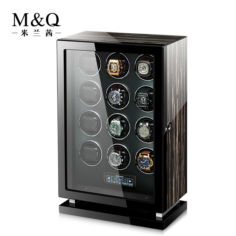 12 Slots Luxury Watch Display Leather Automatic Motor Watch Winder Safe