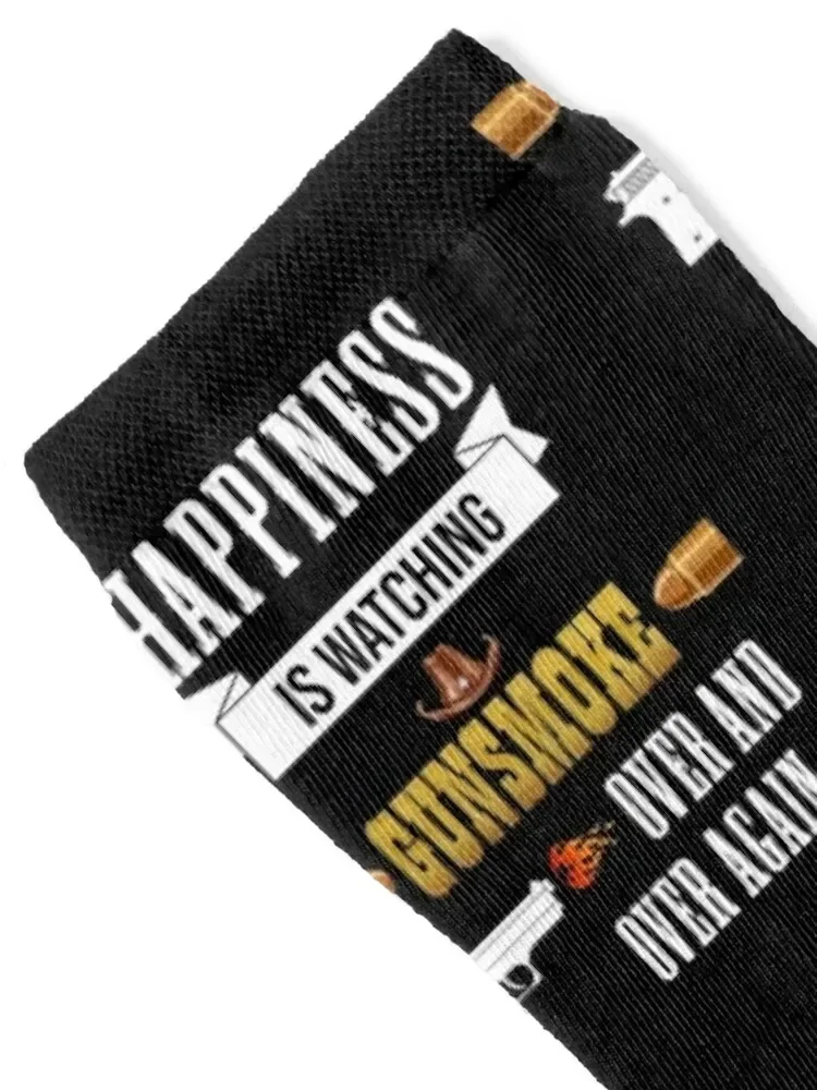 Happiness is watching gunsmoke over and over again.. Socks golf Hiking boots Luxury Woman Socks Men's