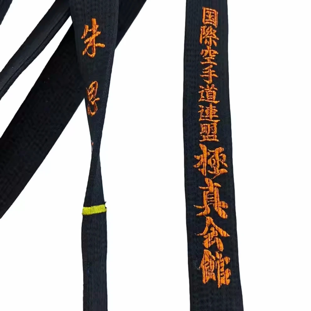 Kyokushin Black Belt Customize Embroidery Name Dans International Karate Federation IKO Grand Master Width 4.5cm Handmade Cotton