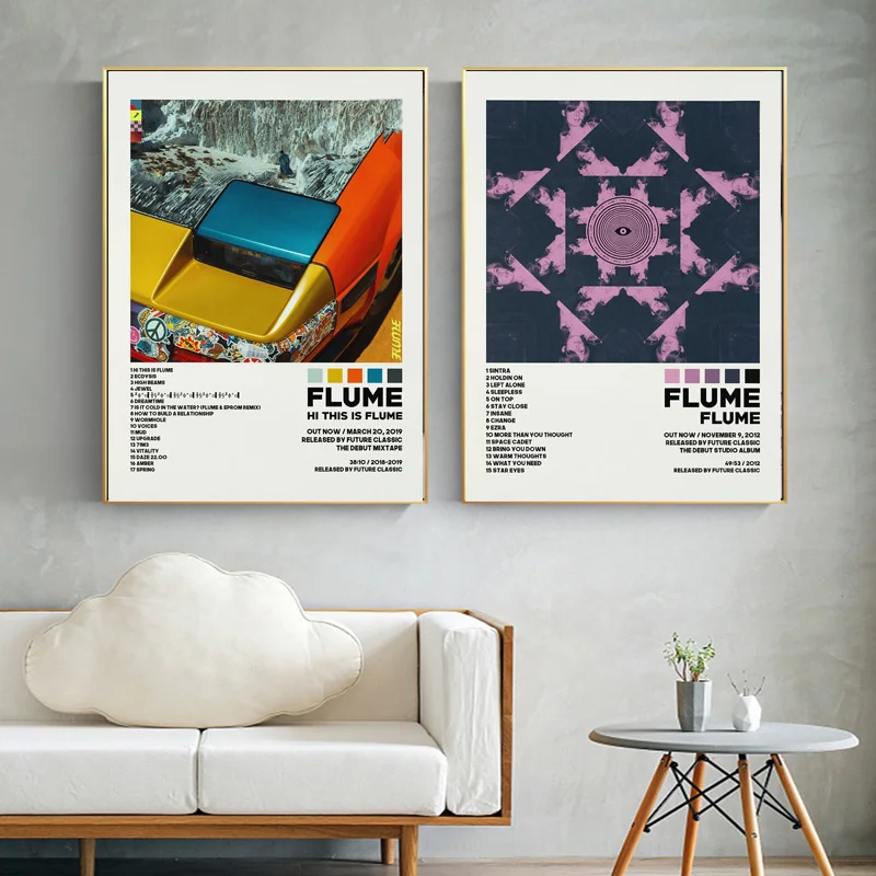 Flume Skin Hi This Is Flume Flume Gift Hip Hop Music Album Poster Prints Canvas Painting Wall Art Picture Living Room Home Decor