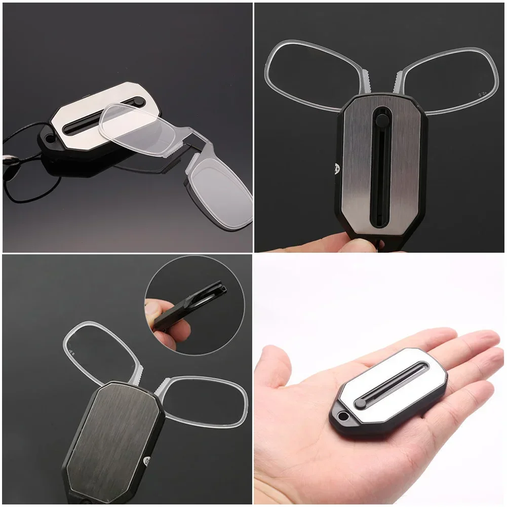 Nase Clip-on Lesebrille Falten Beinlose Ultraleicht Schlüsselbund Brille Männer Frauen Mini Tragbare Presbyopie Brille +1,0 Bis +4,0 – Detail 6