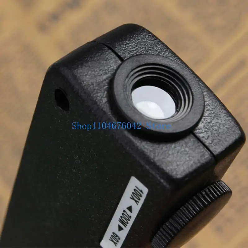 652F 60-100X Jewelry LED Light Portable Pocket Microscope Identification Magnifier