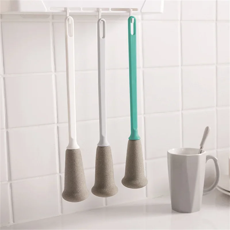 Nordic Long Handle Sponge Brush Bottle CupBrush Baby Bottle Cleaning Brush Jugs Cleaner Kitchen Tools Kitchen Cleaning Supplies