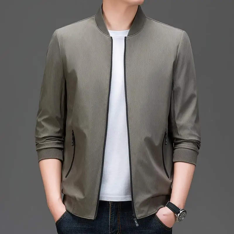 

Мужская повседневная куртка в стиле кэжуал для весны и осени, новая модель, для мужчин среднего возраста, в бейсбольном стиле, модная универсальная верхняя одежда
