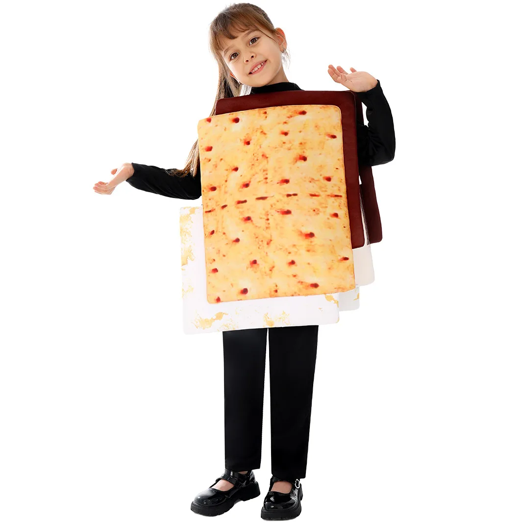 

Style Christmas Food Cover Dress Sandwich Cookies Cos Play Costume Children School Stage Performance Dress