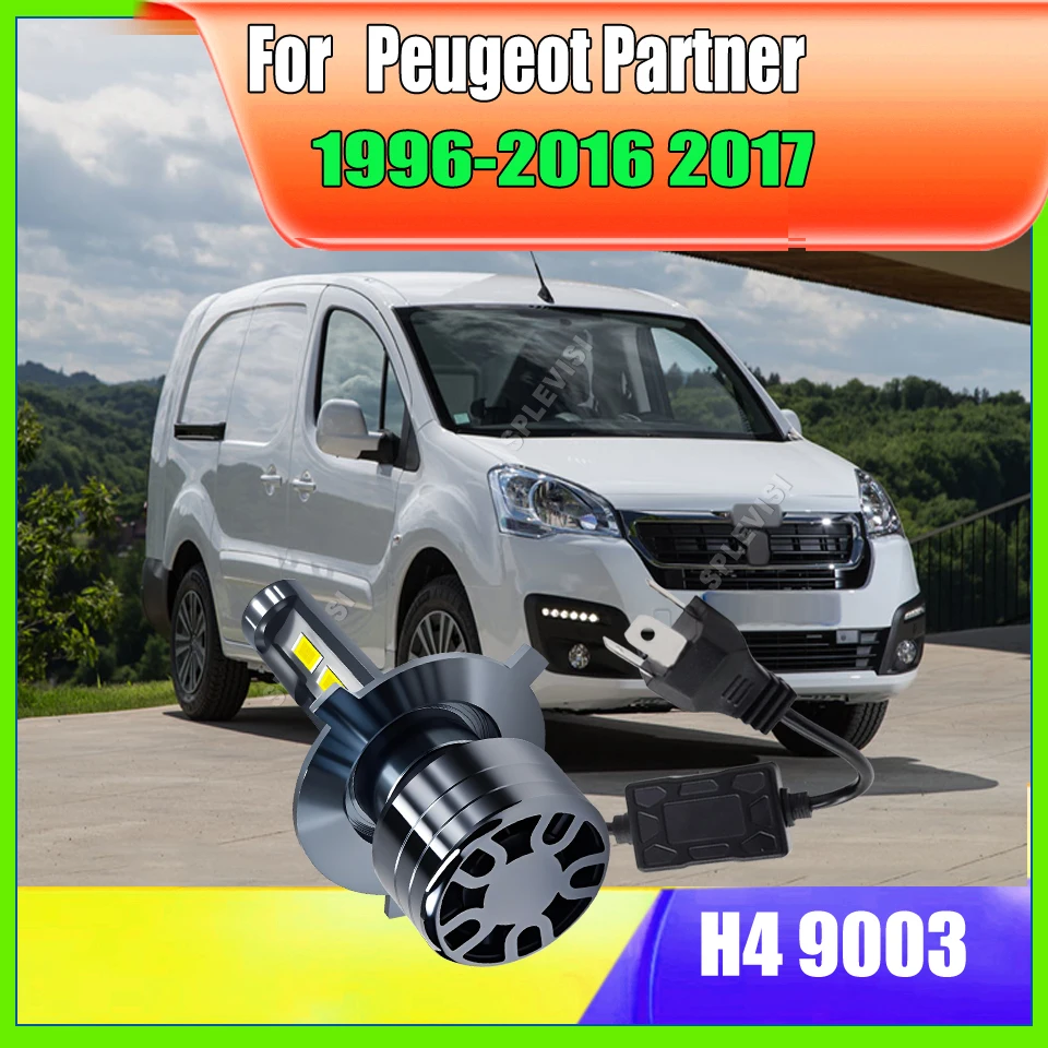 LED H4 Led Headlight Bulbs CANbus decoder to prevent flickering For Peugeot Partner 1996 1997 1998 1999 2000 2001 2002 2003-2017