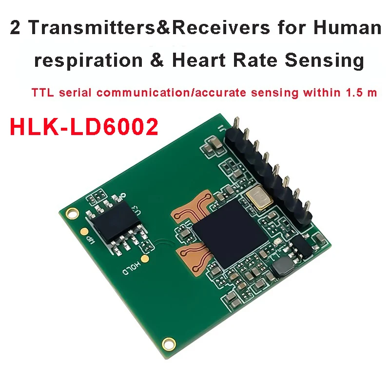 Free Shipping New Respiratory Real-time Sign Monitoring 2T2R PCB Human Respiratory Heart Rate Detection Radar Module LD6002