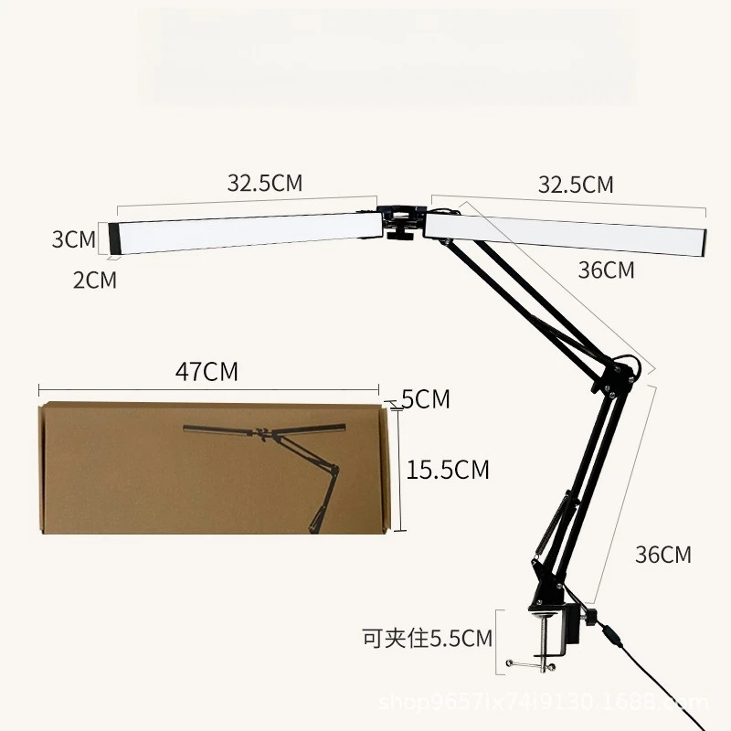 Clip lamp long arm dormitory learning eye protection student desk lamp usb lighting LED folding desk lamp factory direct supply
