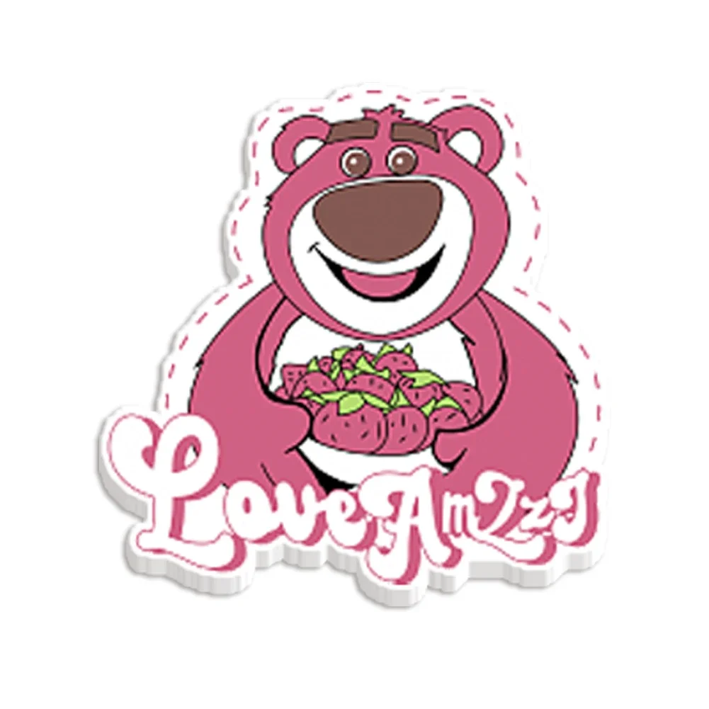 10 Pcs /Lot Disney Acrylic Pendants Lovely Pink Lotso Shaker Charm Acrylic For Hair Accessories Hair Bow