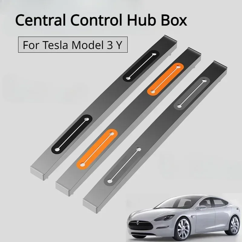 Central Control Hub Box for Tesla Model 3 Y Phone Charging Cable Clip Center Console Docking Station USB Hub Data Line Organizer