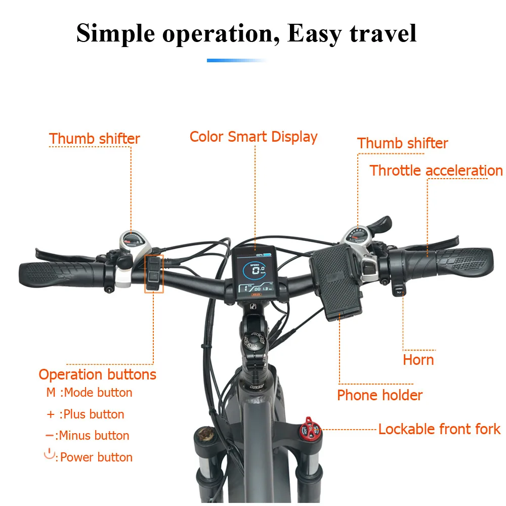 EU US Stock Electric Bike 48V500W Fat Tire Electric Bicycle Adult E Bike Mountain Bike 15Ah Lithium Battery Electric Bicycle