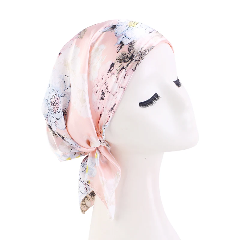 Pre-tied Women Turban Satin 2022 New Paisley Pattern Muslim Headband Soft Flexib Hair Scarf Chemo Cap Leadies Head Wrap Bandana