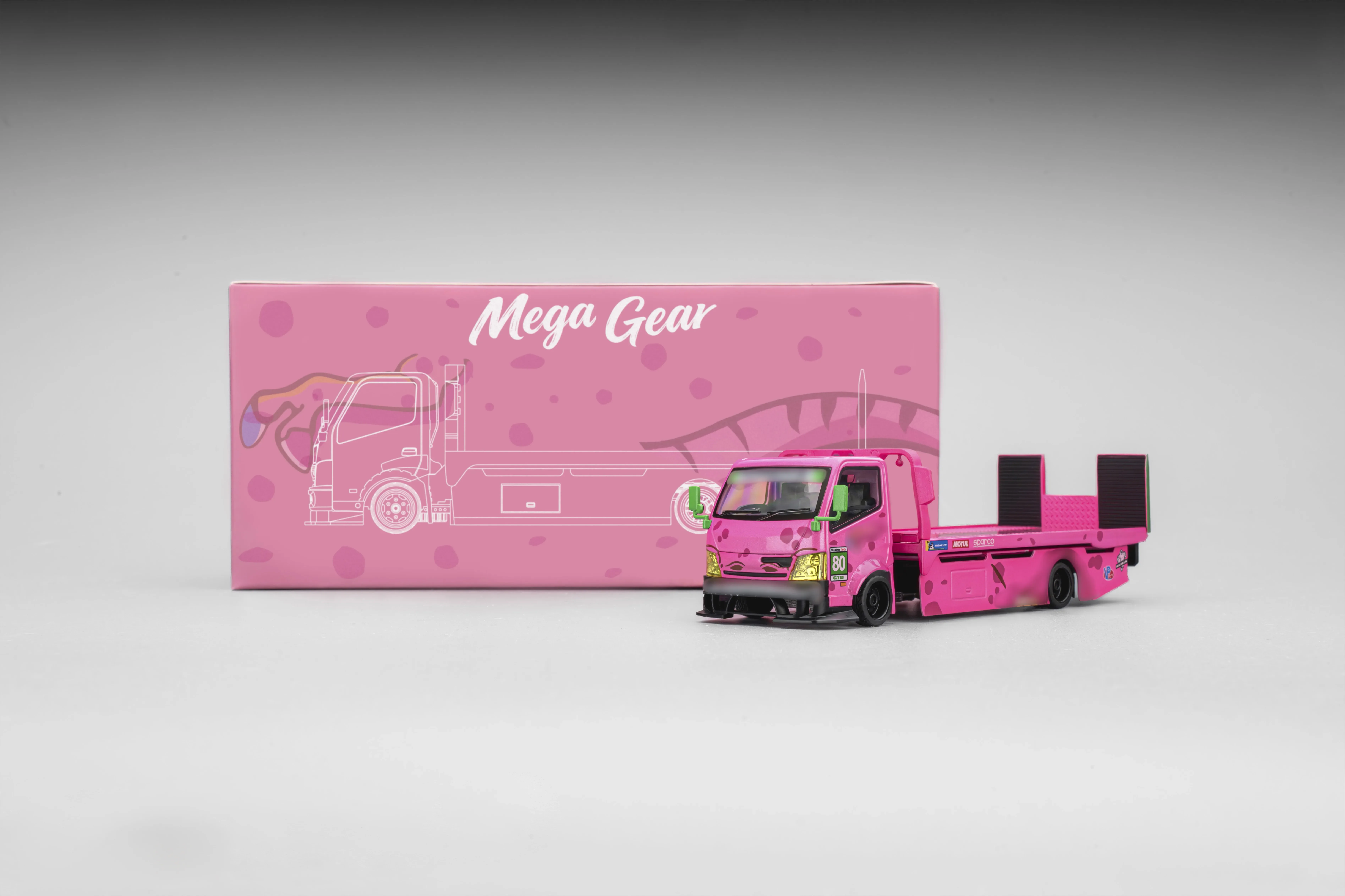 New In Stock Mega Gear MG 1:64 Green Pink Dinosaur Custom Tow