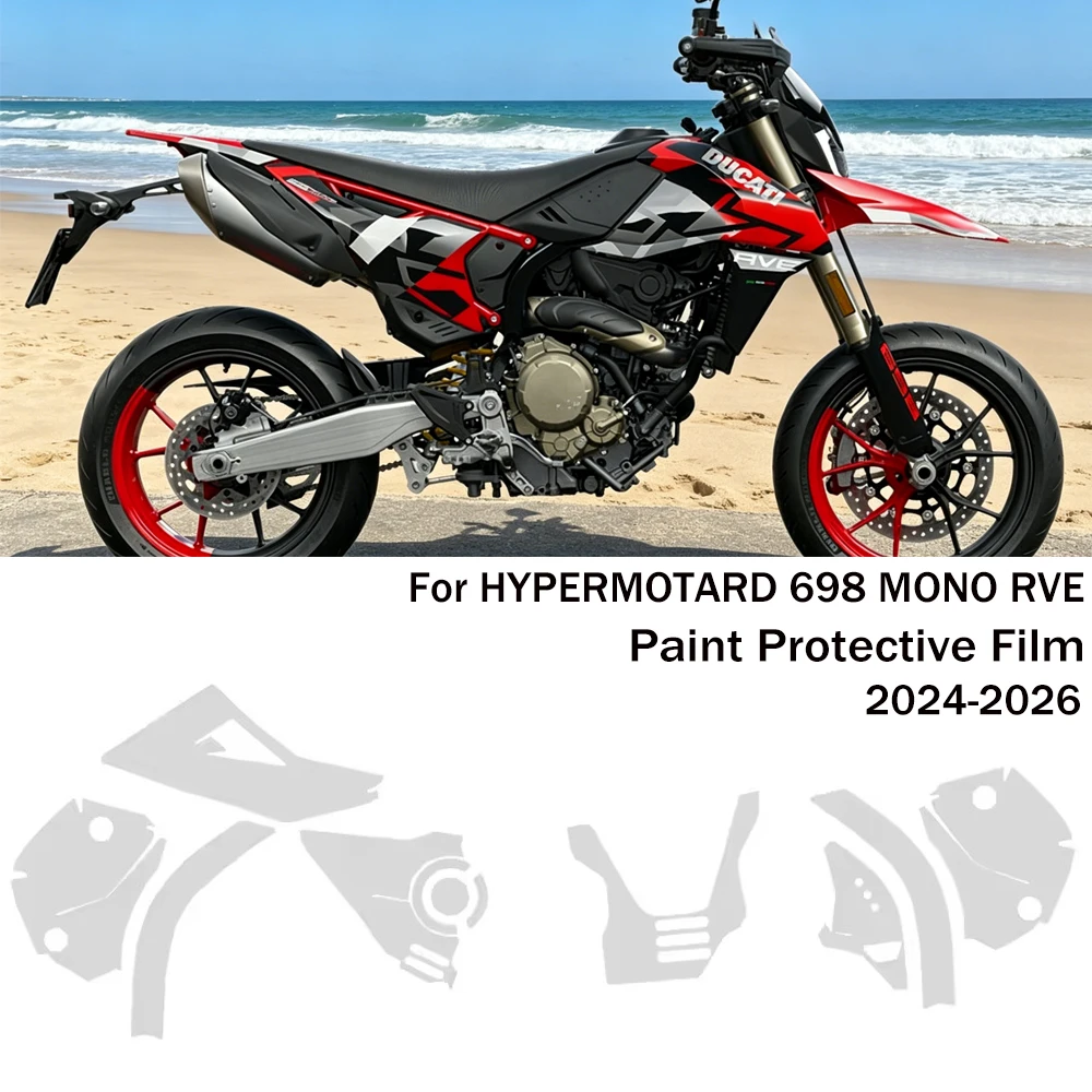 For DUCATI HYPERMOTARD 698 MONO RVE TPU Paint Protection Film Anti-scratch Real Material TPU PPF HYPERMOTARD698 2024-2026