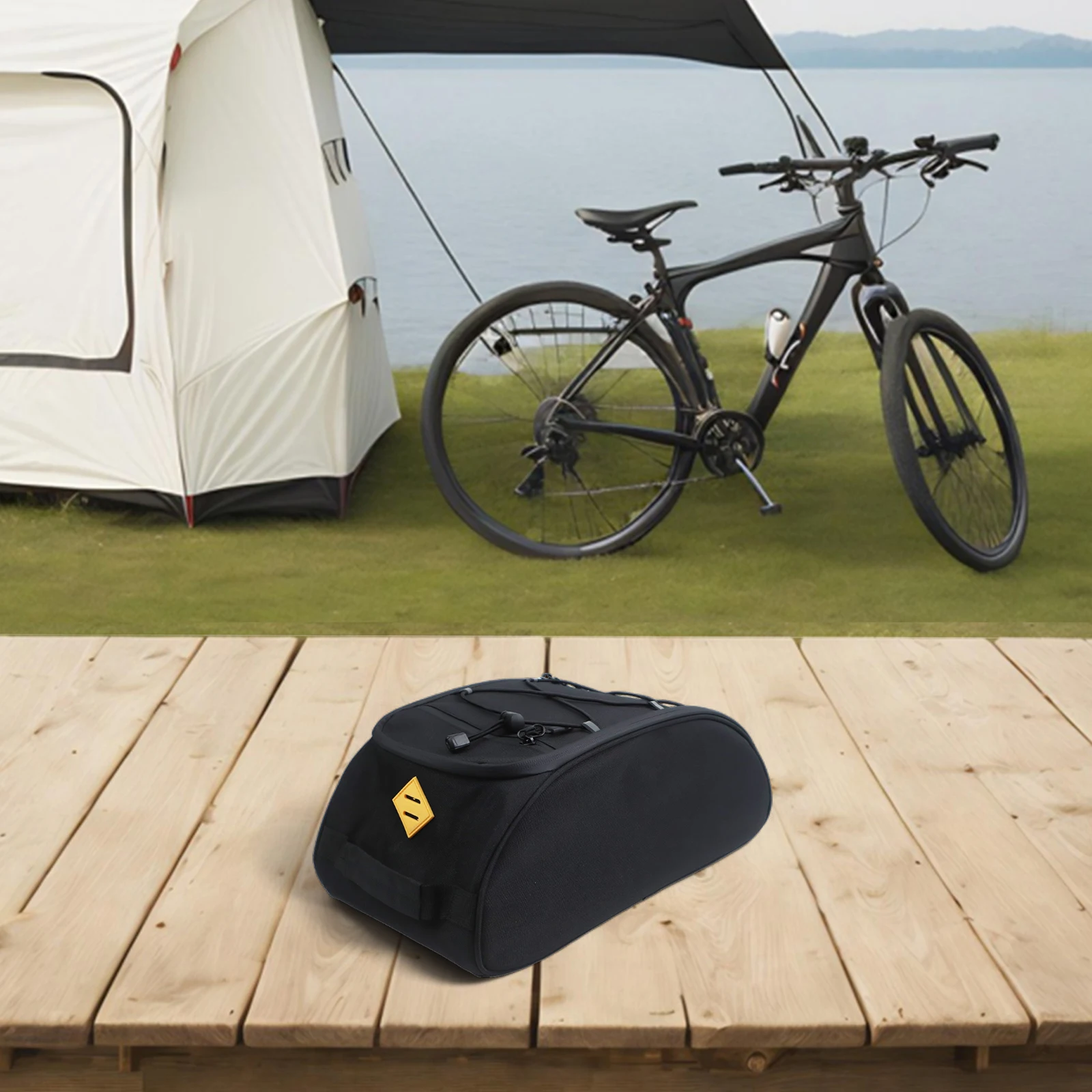 1 Stück 8L Fahrrad-Gepäckträgertasche, wasserdichte Nylon-Hecktasche mit Schnellverschluss und Schultergurt für MTB-Pendlerfahrten – Detail 11