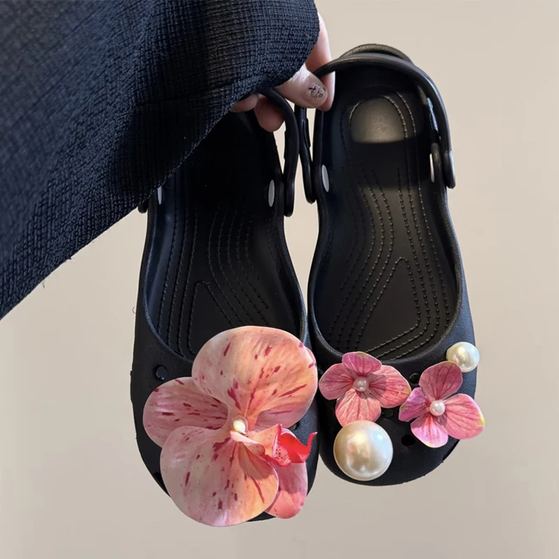 Ballettschuhe, Schuh-Charms-Set, Damen-Charms-Pack, modische, niedliche Blumen-Schuhdekorationen, DIY-Perlen-Diamant-Schuhaccessoires, 1 Set – Detail 6