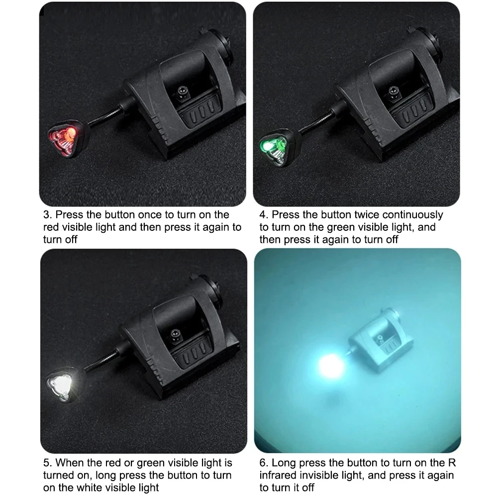 Tactical Helmet Light 3 Modes LED Flashlight Outdoor Night Lighting For Laser Hunting Military Cycling Fishing Helmet Lamp view 4