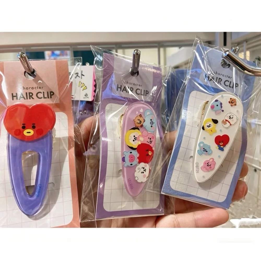 KPOP BT21 Cartoon-Haarspange, niedliche Ponyklammer, seitlicher Haarschmuck für Studenten, Idol-Zubehör, Geschenk für Fan-Gruppen 2026