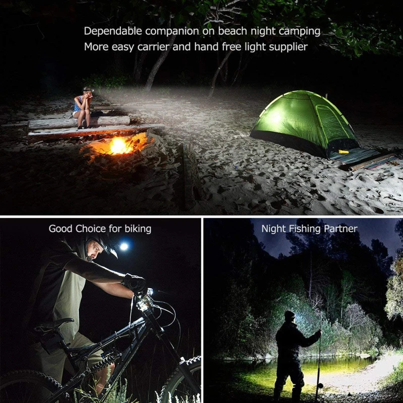 C5 Camping Koplamp Led Koplamp 18650 Draagbare Mini Xpe + Cob Oplaadbare Waterdichte Usb Zaklamp Vissen Koplamp Outdoor Gereedschap