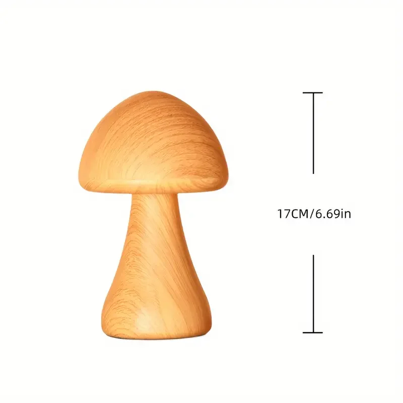 1pc 3 Color LED Mushroom Night Lamp USB Lamp With Touch Sensor Wireless Table Lamp Suitable For Room Bedroom Cabinet Decor