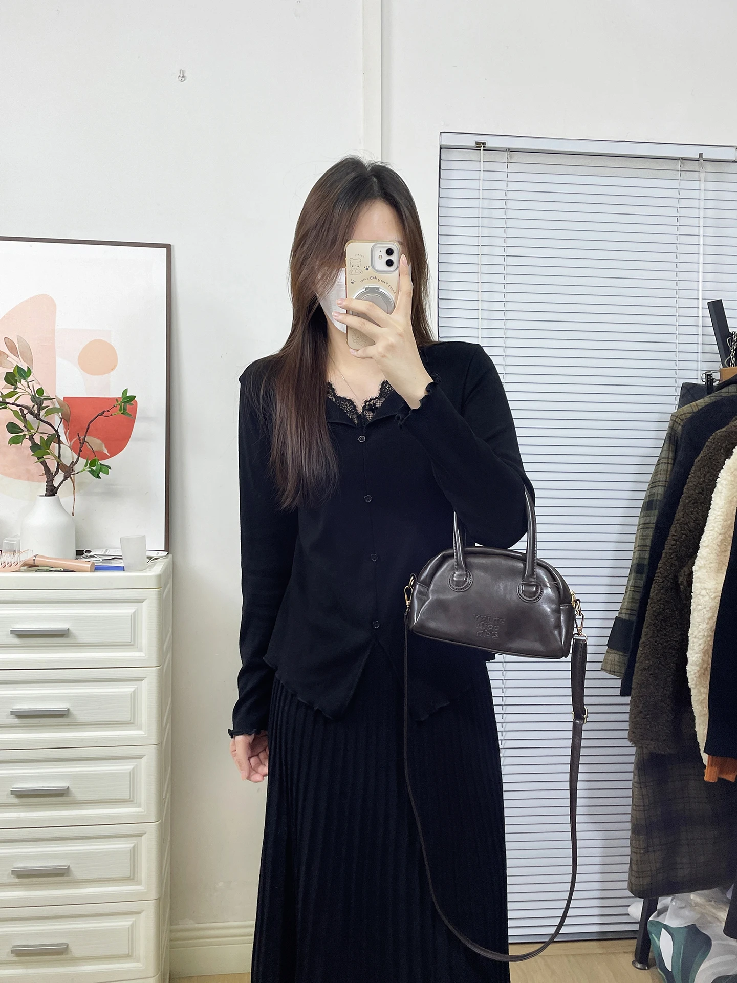

Ele plus Size Knitted Top Women's Base irt Lace Splicing Waist Inward Long Sve V-Ne Elastic Regular Fit Color