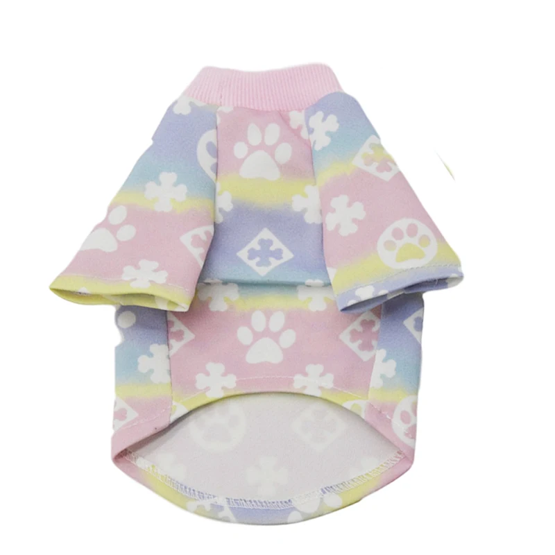Sommer Hundekleidung Designer Dradient Welpen und mittelgroße Hunde Chihuahua Yorkshire Terrier Hecht Hund Baumwolle T-Shirt Kleidung für Haustiere – Detail 5