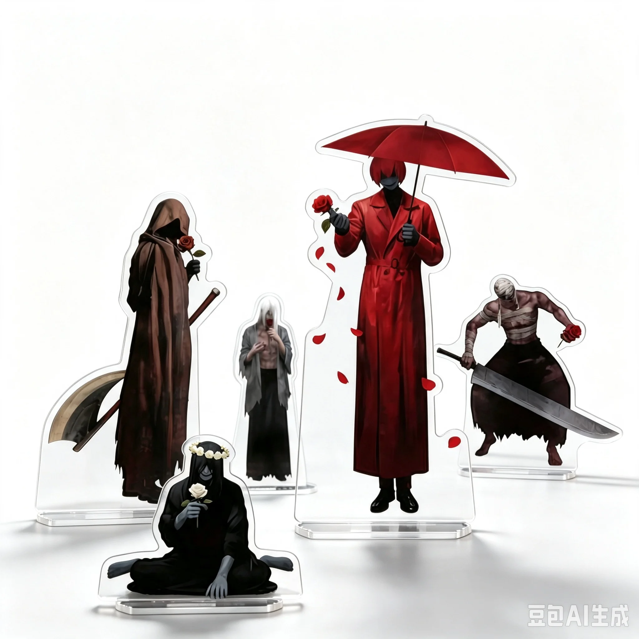 2026 New Homicipher Red Umbrella Man Acrylic Standee Keychain, Horror Game Character Desk Decor, Cartoon Figure Merch Gift