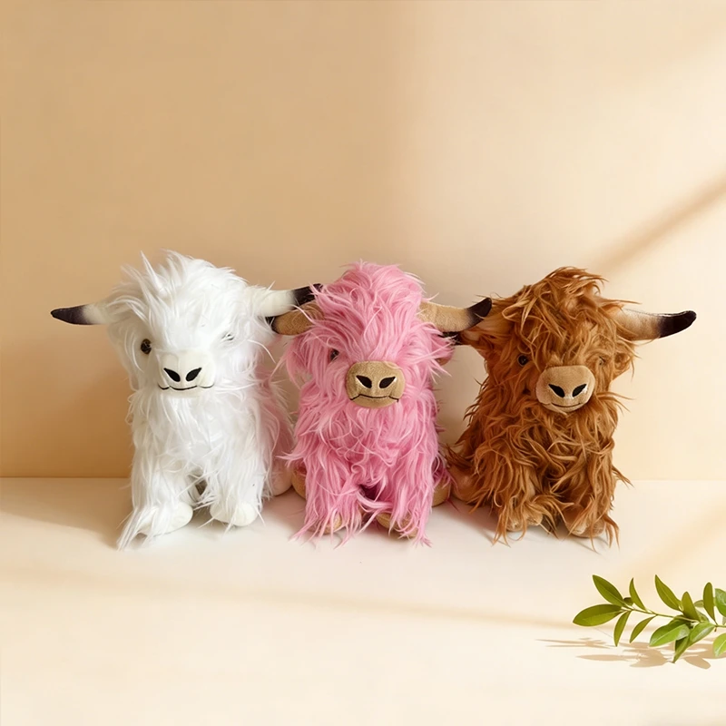 A 10inch Plush Toy Alpine Cow in Three Colors Is a Popular Choice as a Children's Birthday Gift and Party Decoration