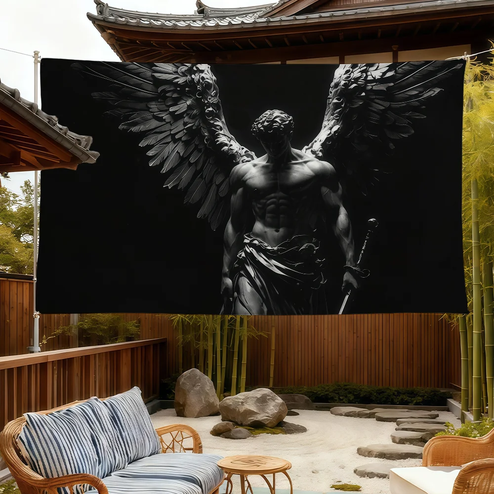 Erzengel Michael Gottes Flagge für Zimmer, Wohnheim, Camping, Picknick, Kunststil, Garage, Bar, Wanddekoration, Banner