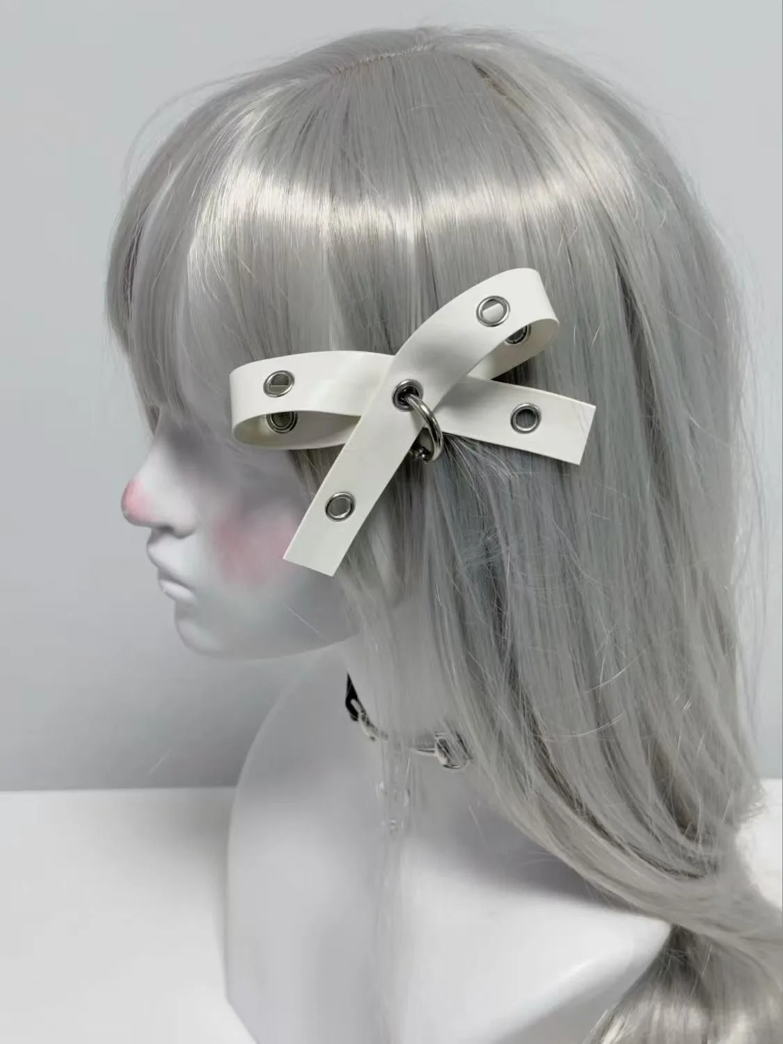 1Pair New Handmade Black White Subculture Hair Clip Original Belt Bow Retro Punk Dark Gothic Girl Hair Clip Decoration