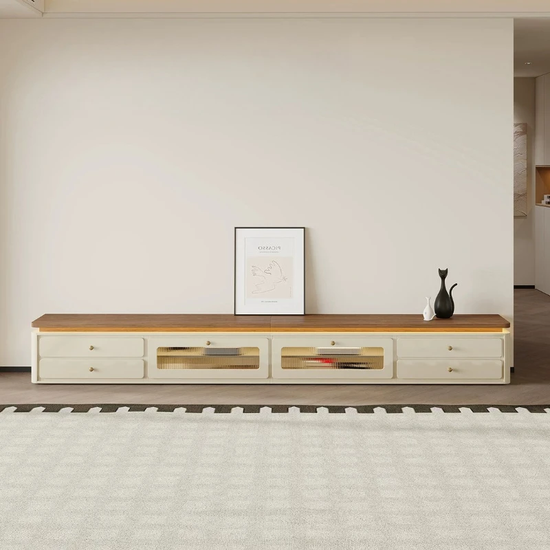 Modern Wood TV Stand Glass Doors Minimalist Long Unit TV Cabinet Drawer Storage Living Room Decor Mueble Para Tv Home Furniture