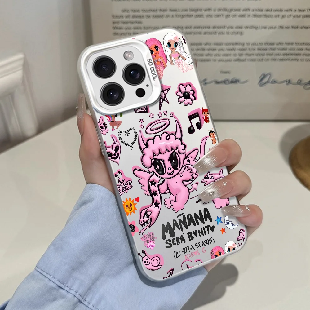 Cantante K-KAROL G Tropicoqueta Cassa Del Telefono Per IPhone 12 11 13 14 15 16 17Max Pro Plus Mini Protettiva IMD Copertura di Colore