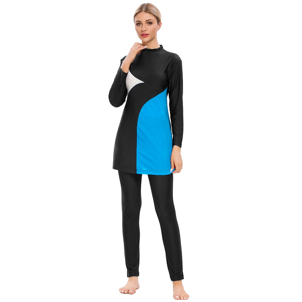 

Muslim Women 3pcs Swimwear Full Cover Hijab Long Sleeve Beachwear Islamic Modest Bathing Suit Arab Surf Set Plus Size Costumes