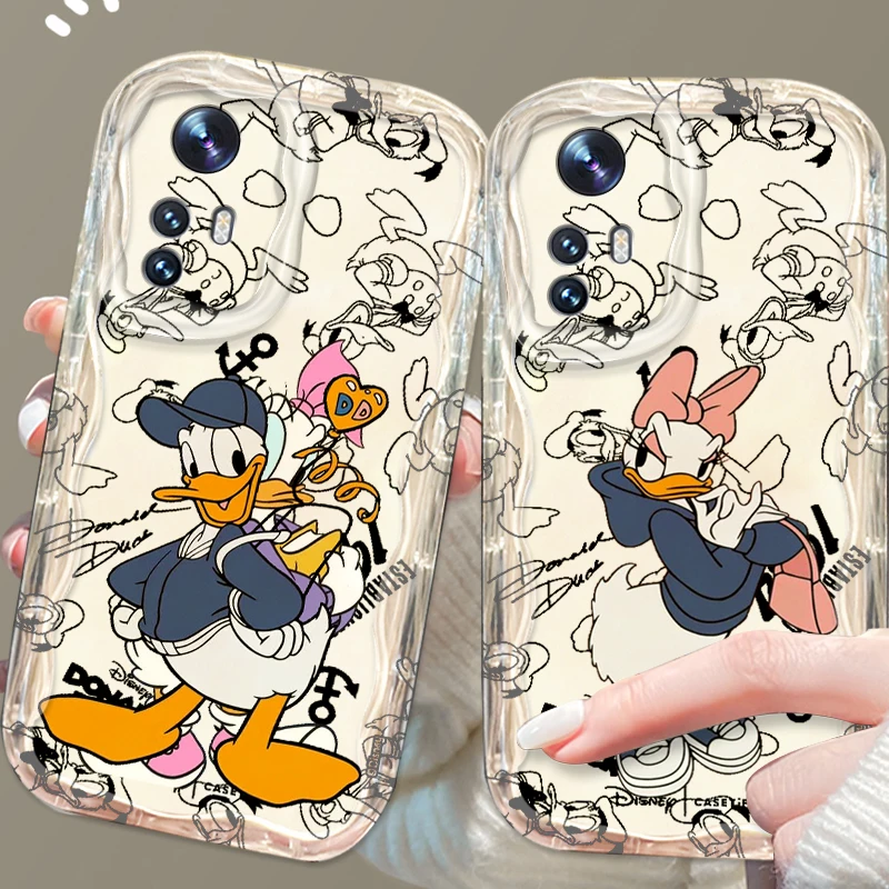 Disney Donald Duck Cute For Xiaomi Mi 14 12 12T 11 Lite Poco M6 X6 X5 X4 X3 M3 F4 Pro GT NFC 5G Wave Oil Funda Phone Case