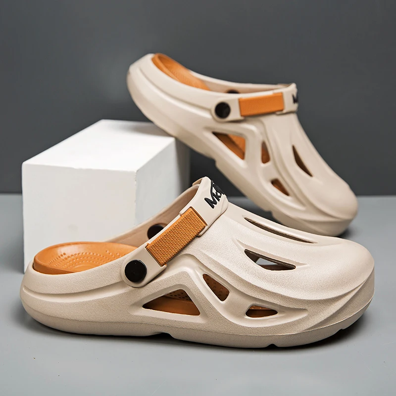 

Men's New EVA Thick Soled Beach Shoes, Outdoor All The Korean Version of Non-slip Garden Shoes, Lightweight Two Wear Sandals