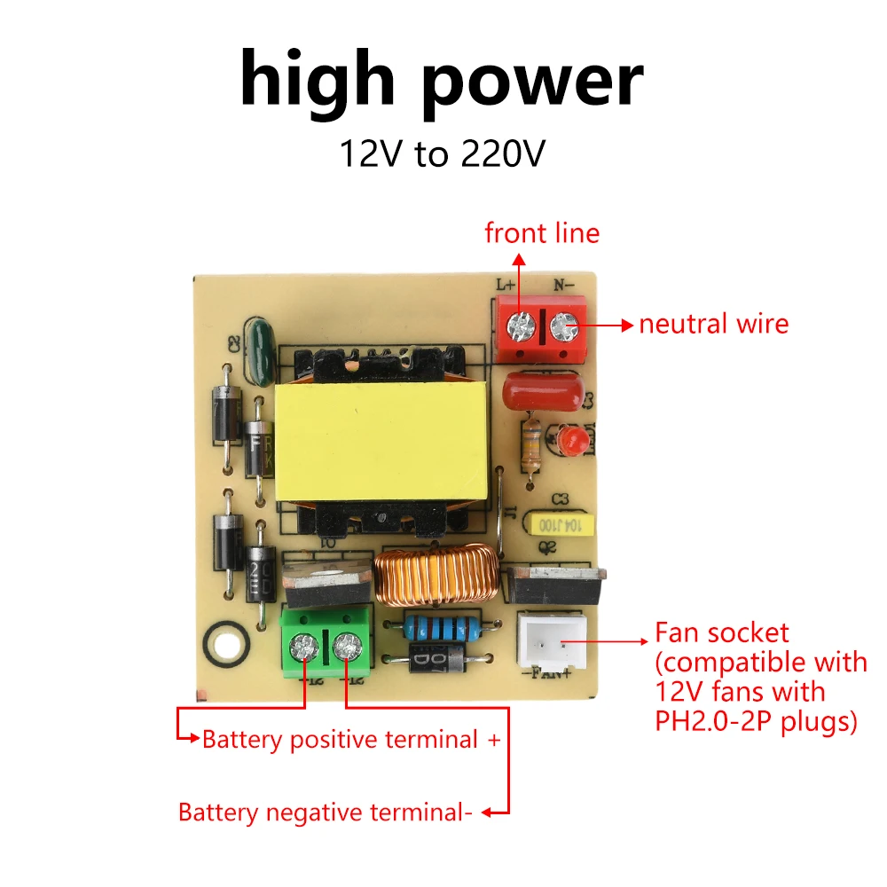 12V To 220V Step UP Power Module 120W DC-AC Boost Inverter Module Dual Channel Inverse Converter Booster Module Power Regulator