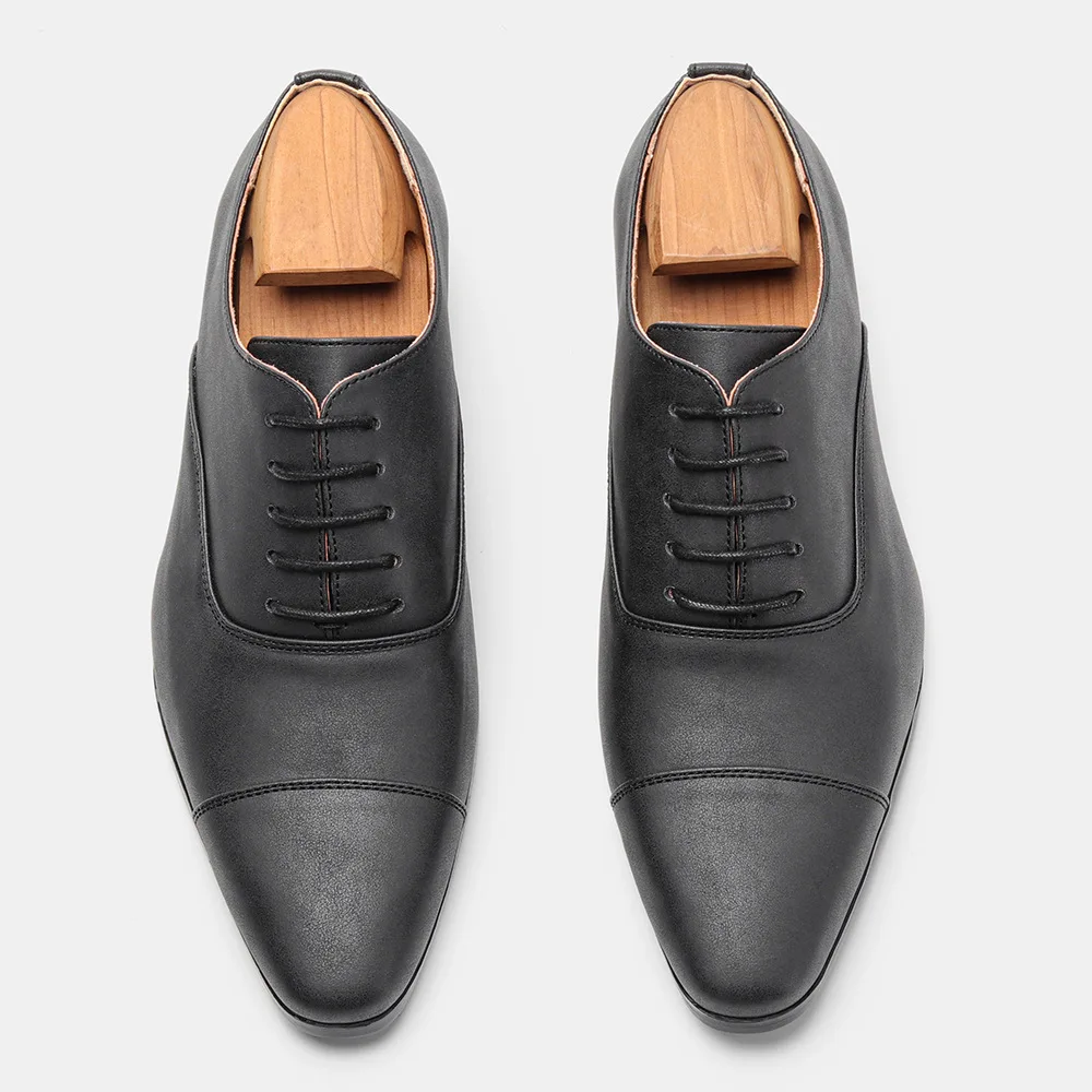 Designer Brand Leather Shoes for Men Wedding Dress Shoe Lace up Casual Business Oxfords Pointed Toe Office Formal Shoes for Man - Image 5