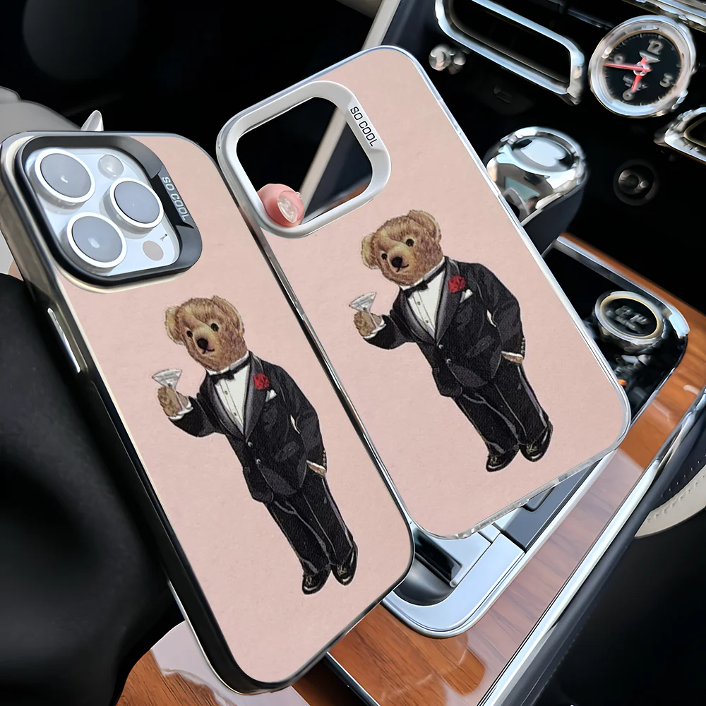 

Epc Fashion Bear P-PoloS Phone Case IMD Phone Case For IPhone 16 15 14 13 12 11 Pro Max Plus Color Silver Cover
