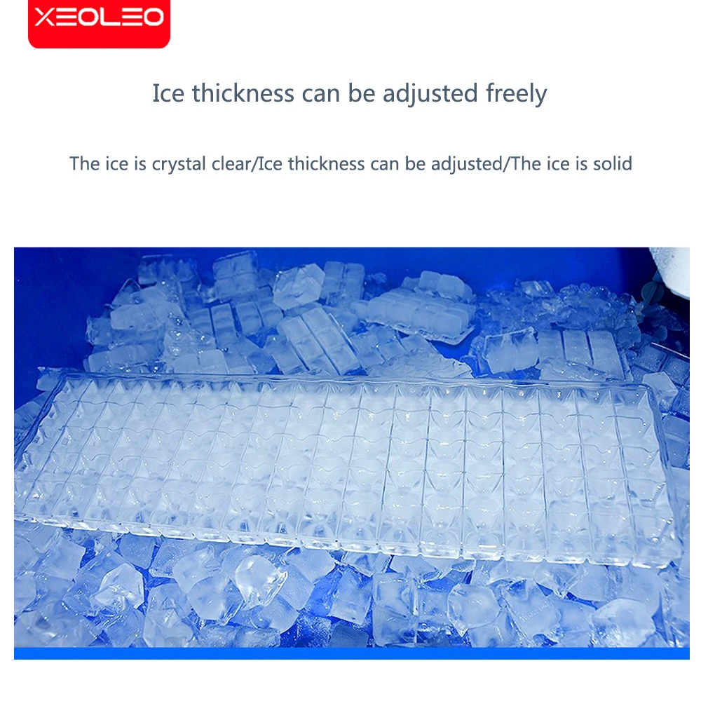 XEOLEO آلة صنع مكعبات الثلج التجارية 120 كجم/24h الهواء آلة الجليد البارد 650 واط 45 كجم قدرة للمقهى/شاي فقاعات متجر/مطعم